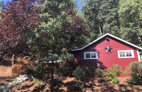 New fenced in front yard with picnic table, great spot for coffee in am.