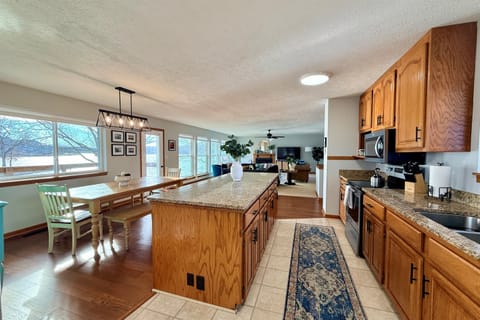 Open floor plan with views of the lake from almost every room