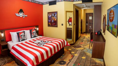 Pirate Themed Room with park access | Premium bedding, memory foam beds, in-room safe, blackout drapes