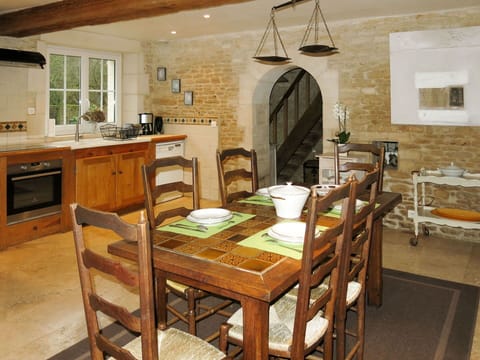 Table, Furniture, Cabinetry, Countertop, Chair, Wood, Kitchen, Lighting, Window, Interior Design