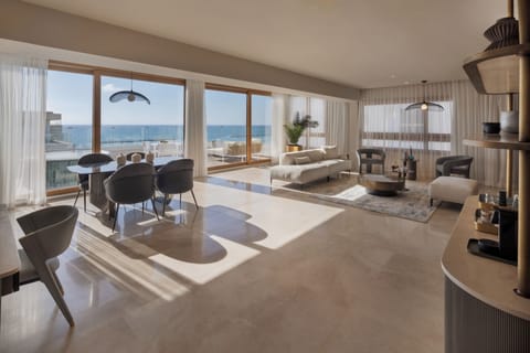 The Jewel Suite with Terrace, Jacuzzi & Full Sea View | Egyptian cotton sheets, premium bedding, in-room safe, desk