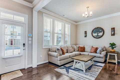 The front door leads into a big, inviting sectional.