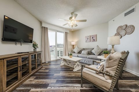 Spacious living area with ocean facing balcony