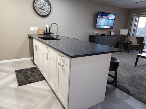 Dish washer and many appliances for making meals during your stay.