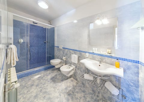 Free toiletries, hair dryer, bidet, towels