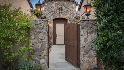 Gated entry courtyard