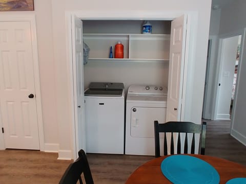 Easily access the washer and dryer