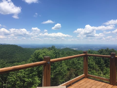 Panoramic Smoky Mountain views from the main deck — above Ober Gatlinburg