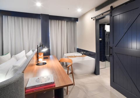 In-room safe, desk, laptop workspace, blackout drapes