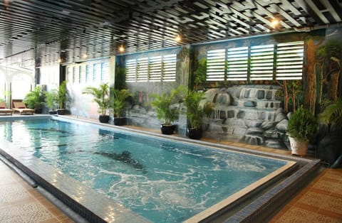 Indoor pool, sun loungers