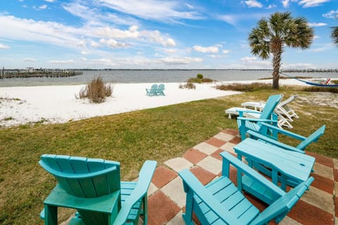 Water views of the bay from the back yard