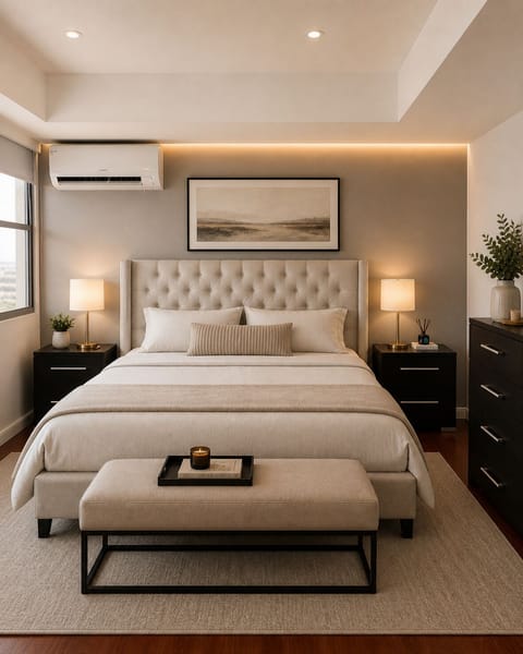 Master bedroom king size bed