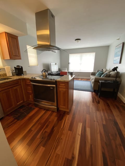 Open floor concept. Kitchen opens up to the living room.