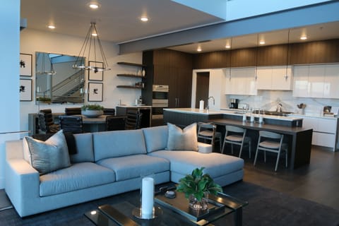 Family room and kitchen