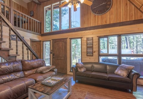 Beautiful vaulted ceiling, gorgeous views, and plenty of comfortable seating
