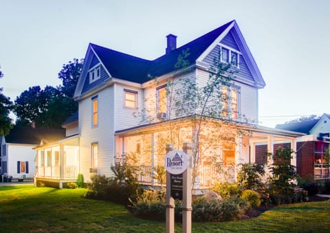 Evening exterior view from Main Street