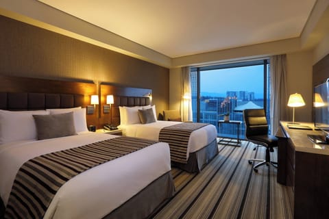 Executive Room, 2 Double Beds, City View | Egyptian cotton sheets, premium bedding, down comforters, in-room safe