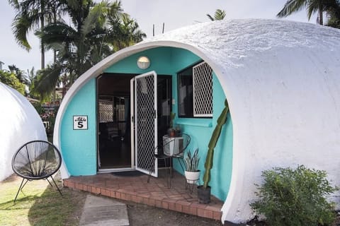 The distinctive curved design of this iconic Binishell dome creates a memorable first impression, setting the scene for a stay unlike the ordinary.