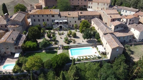 An aerial view of La Consuma . All buildings are part of the house