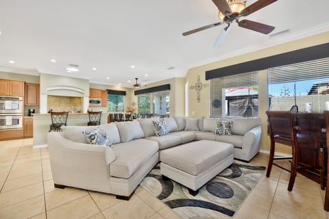 Sit back and relax on the oversized couch with plenty of room to spread out.