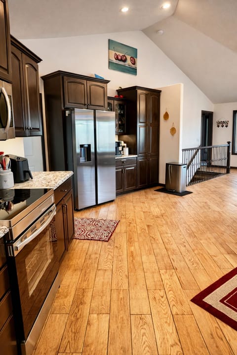 Modern Stainless Steel appliances. Ice maker, Water dispenser.Dishwasher