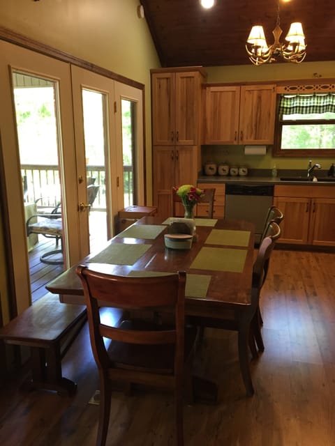 Kitchen table seats 6.