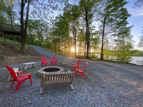 View of the sunset from the fire pit.