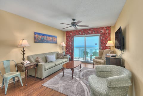 The ocean front living room is fabulous for movie night with the family.
