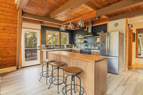 Island with seating for three