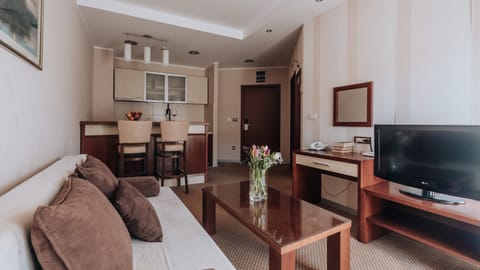 Standard Apartment | Living area | 32-inch LCD TV with cable channels, TV