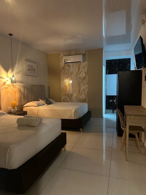 Double Room, 2 Double Beds | In-room safe, iron/ironing board, bed sheets