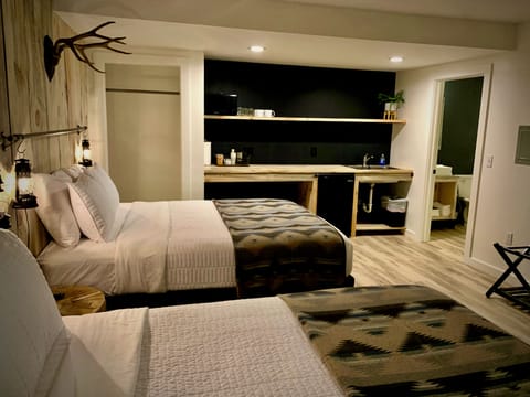 Premium bedding, pillowtop beds, blackout drapes, free WiFi