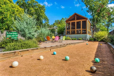 Regulation bocce ball court in the private backyard