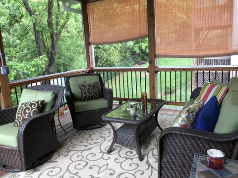 screened porch off the primary bedroom - perfect for wine after dinner!