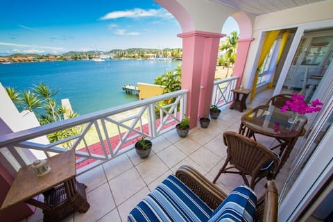 A view to die for from this lovely water front property.
