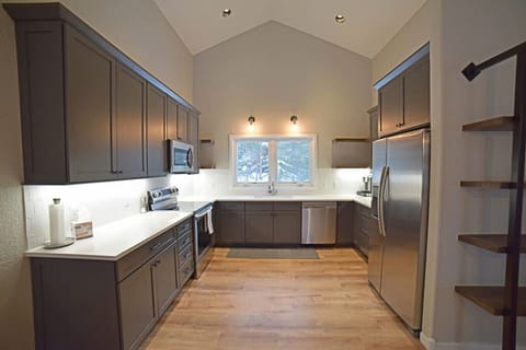 Newly renovated kitchen with all amenities and beautiful views.