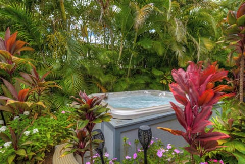 Large hot tub in the private courtyard is serviced weekly