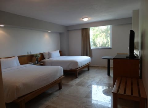 Double Room, 2 Queen Beds | In-room safe, desk, free WiFi, bed sheets