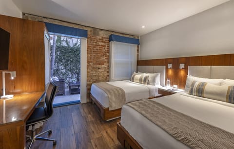 Premium bedding, pillowtop beds, in-room safe, desk