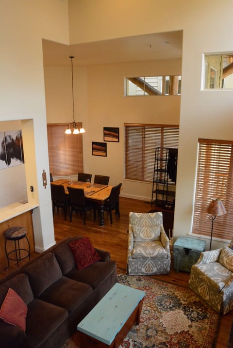 Living and dining rooms from the stairs.
