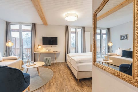 Grand Double Room, Balcony, Mountain View | Premium bedding, in-room safe, desk, laptop workspace