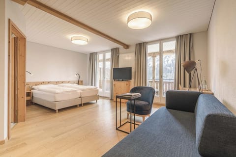 Grand Double Room, Balcony, Mountain View | Premium bedding, in-room safe, desk, laptop workspace