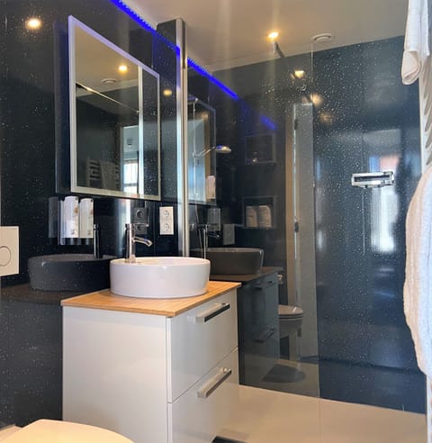 Comfort Twin Room | Bathroom | Shower, free toiletries, hair dryer, towels