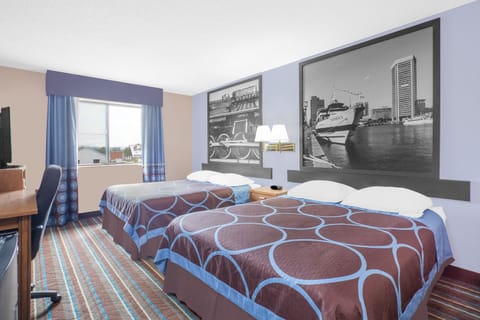 Standard Room, 2 Queen Beds | In-room safe, desk, soundproofing, rollaway beds