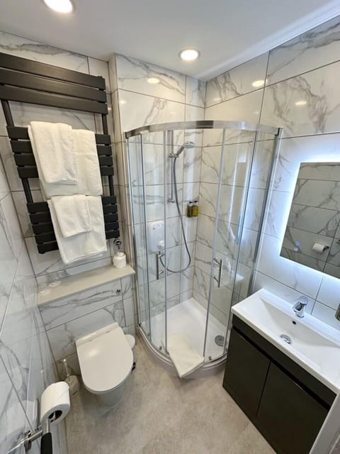 Free toiletries, hair dryer, towels