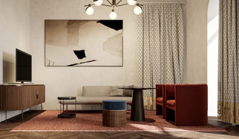 Deluxe Suite, Balcony, Sea View | Living area | LCD TV, pay movies