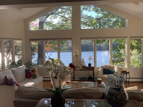Living room with a view of the Narrow River