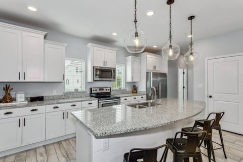 The kitchen bar is a great place for breakfast or an afternoon treat