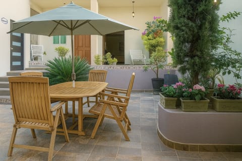 Outdoor banquet area