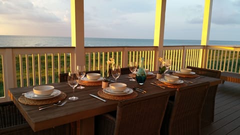 1st floor: Breakfast on the beach with gorgeous view. Don't you wish to be here